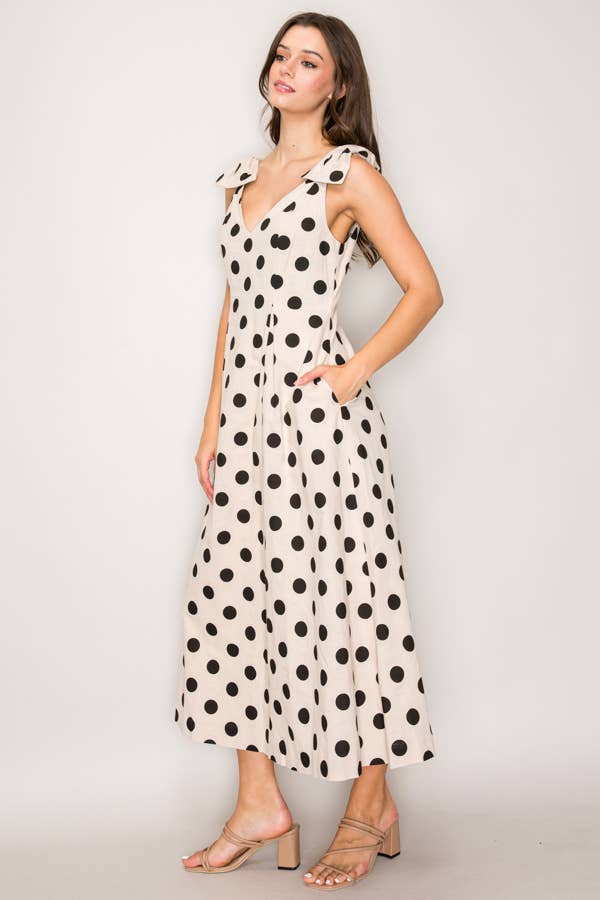 Polka Dot Linen Dress
