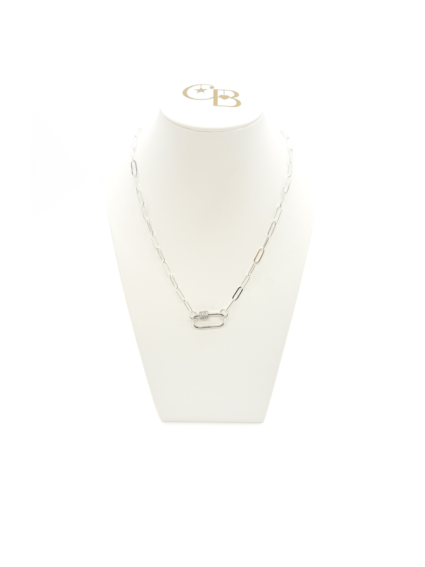 Silver Ashley Necklace w/Gabi Carabiner