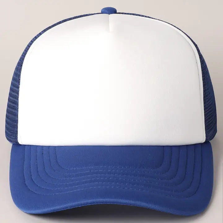White Foam Front Colored Mesh Back Trucker Hat
