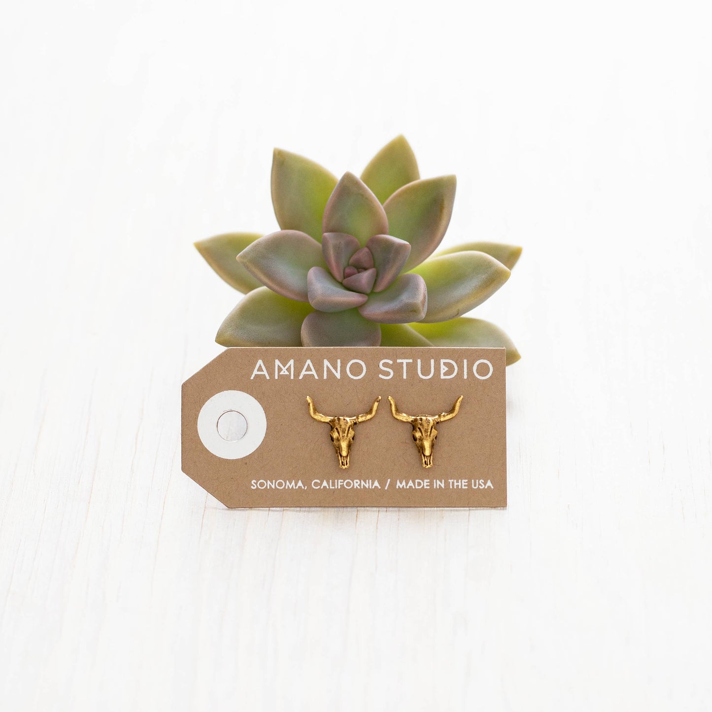 Steer Skull Stud Earrings