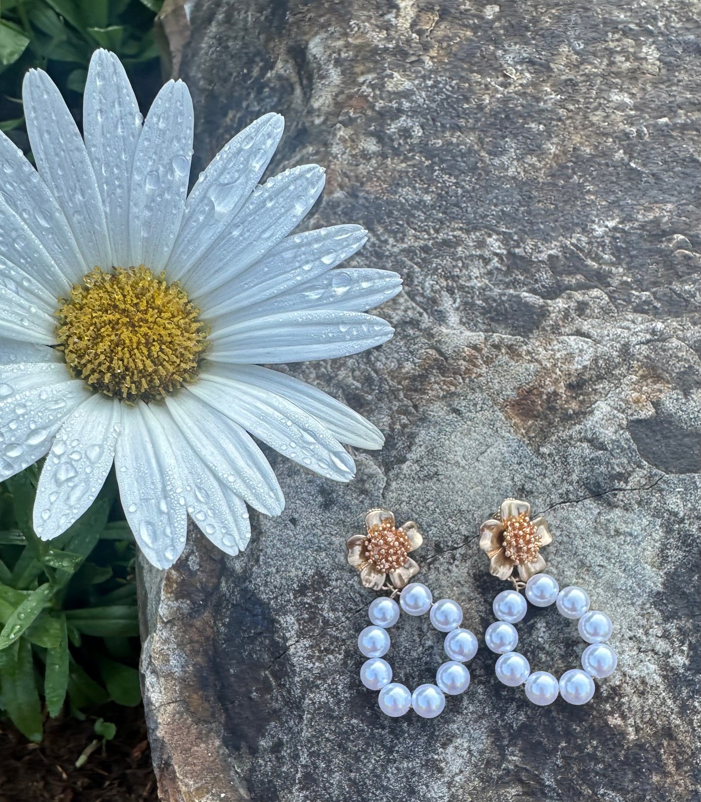 Golden Pearl Earrings