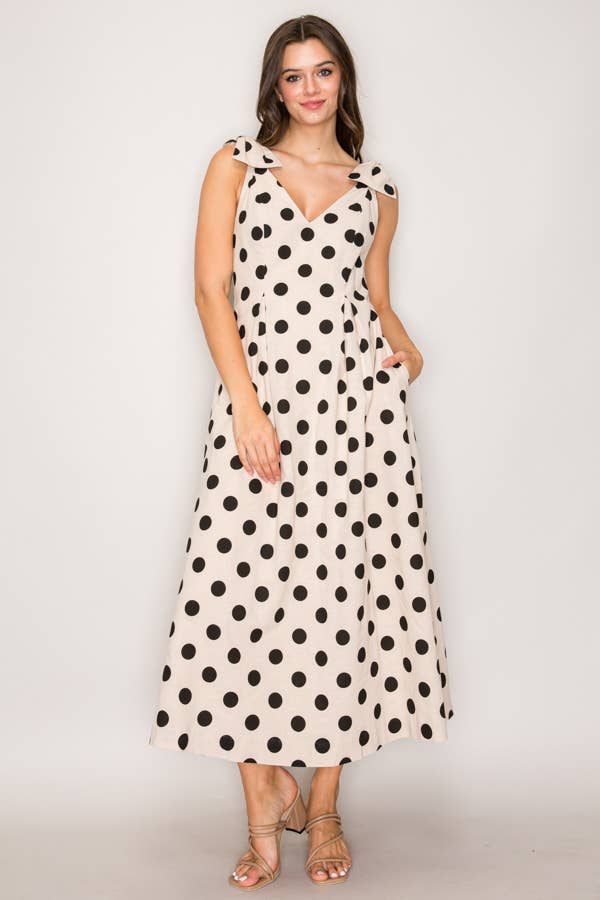 Polka Dot Linen Dress