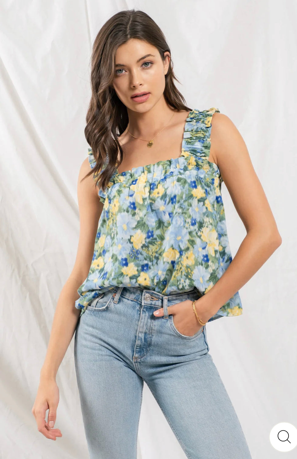 Ruched Straps Woven Top