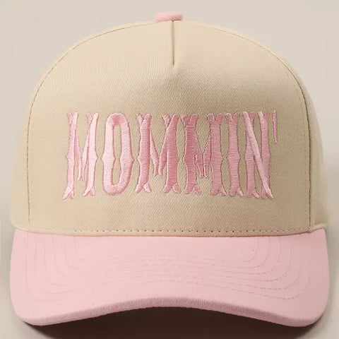 Mommin' Letter Embroidery Two-Tone Trucker Hat