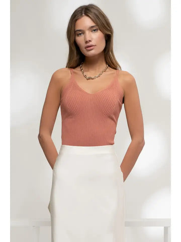 V Neck Sweater Knit Cami Tank