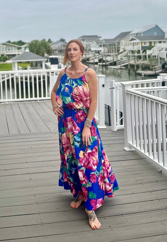 Blue Floral Maxi Set