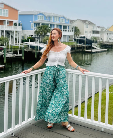 Wide Leg Floral Pants