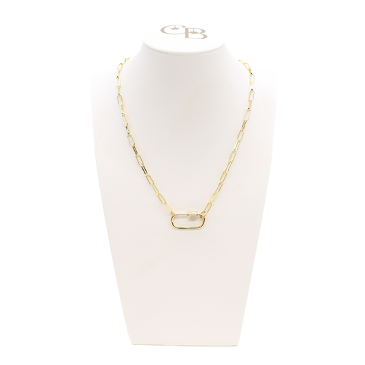 Gold Ashley Necklace with Large Gabi Carabiner