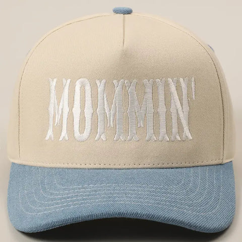 Mommin' Letter Embroidery Two-Tone Trucker Hat