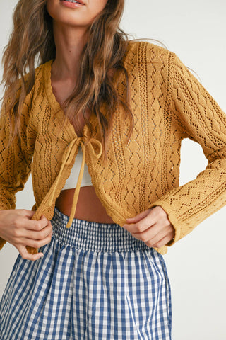 Knitted Tie-Front Cardigan