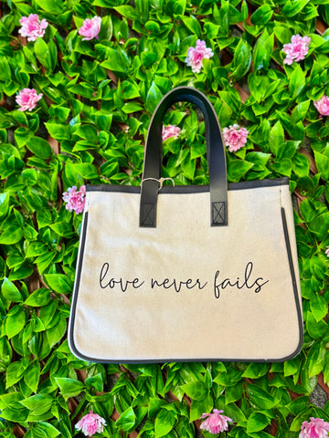 Love Never Fails Tote