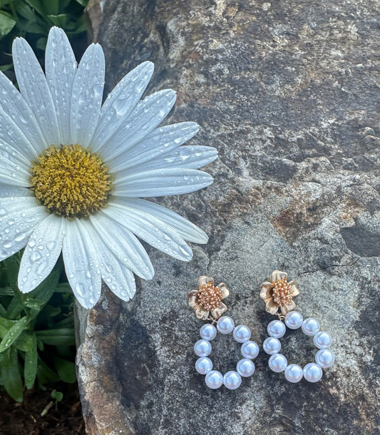 Golden Pearl Earrings