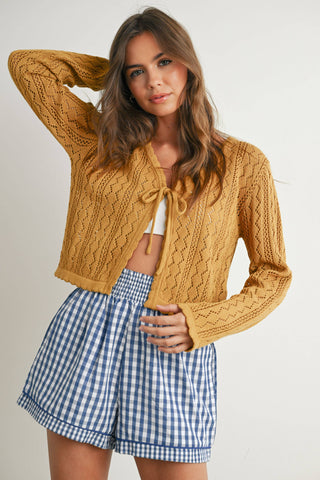 Knitted Tie-Front Cardigan
