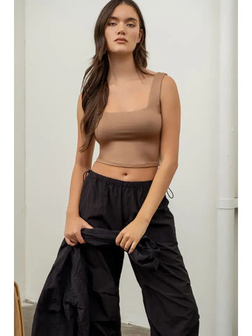 Reversible Cropped Square Neck Tank