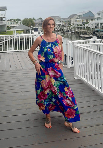 Blue Floral Maxi Set