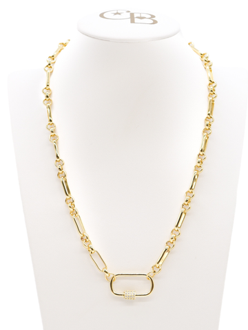 Gold Anna Necklace with Gabi Carabiner|16"