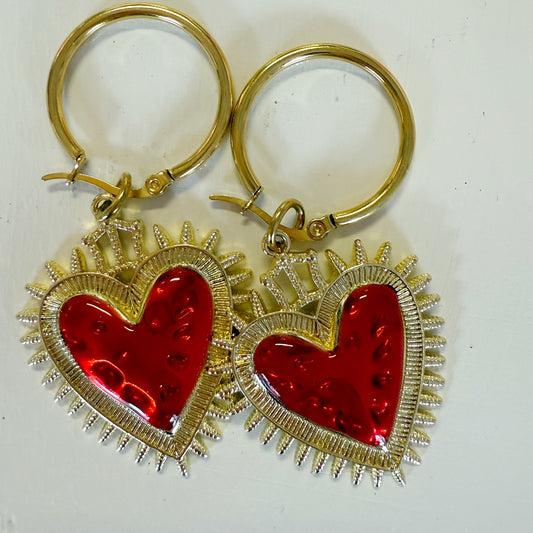 Red Heart Earrings