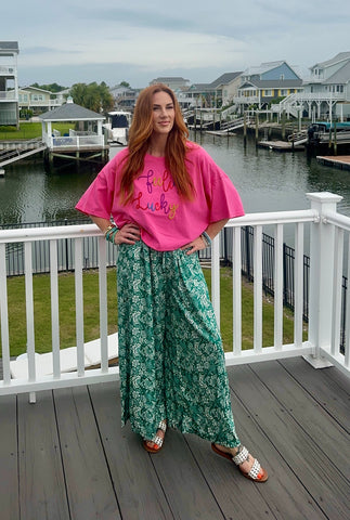 Wide Leg Floral Pants