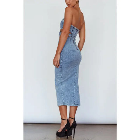 Denim Cutout Dress
