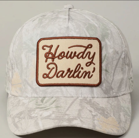 Howdy Darlin’ Embroidery Patch Camo Trucker Hat