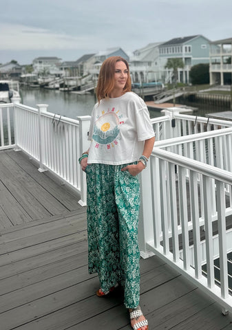 Wide Leg Floral Pants