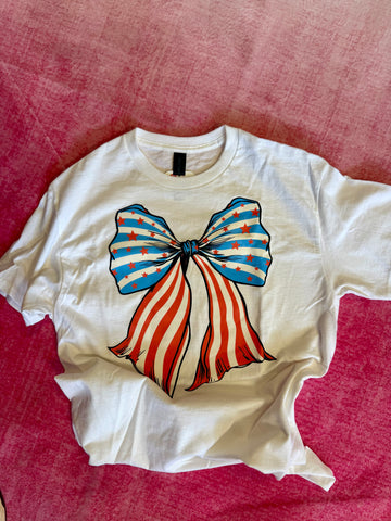 4th of July Bow Tee