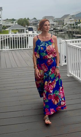 Blue Floral Maxi Set