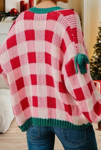 Christmas Plaid Cardigan