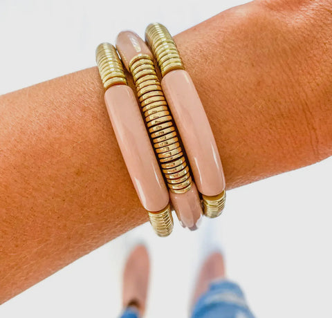 Nude & Gold Bracelet