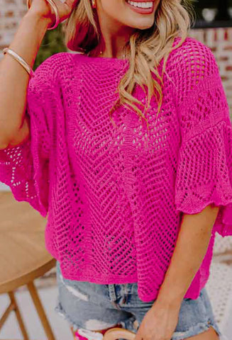 Scallop Knit Top