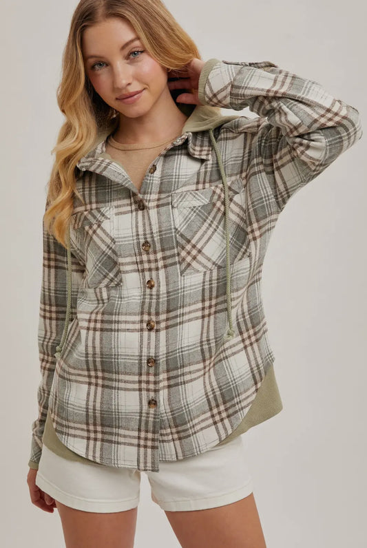 Hooded Plaid Jacket