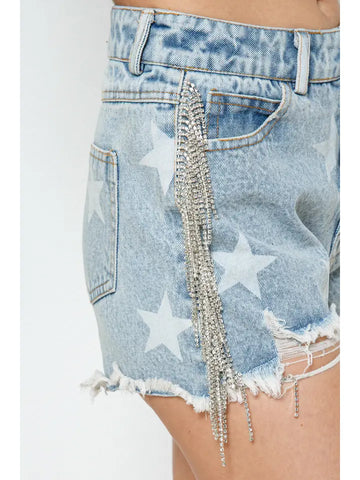 Rhinestone Star Shorts
