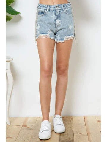 Rhinestone Star Shorts