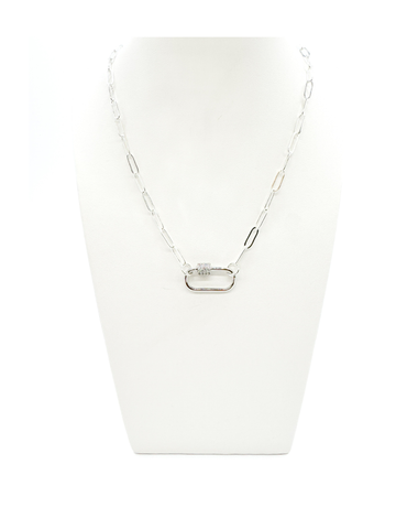 Silver Ashley Necklace w/Gabi Carabiner