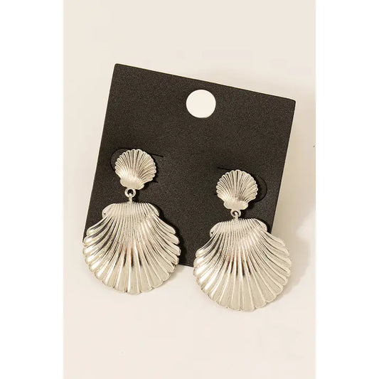 Gold Dipped Seashell Dangle Earrings