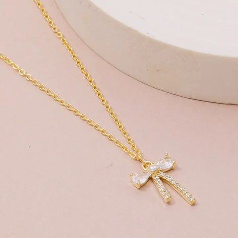 Ribbon Bow Pendant Necklace