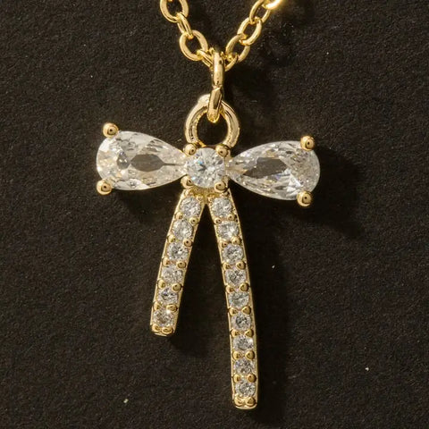 Ribbon Bow Pendant Necklace
