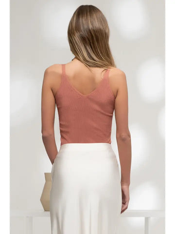 V Neck Sweater Knit Cami Tank