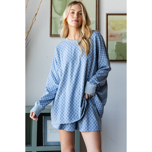 Checker Jersey Top & Shorts Set