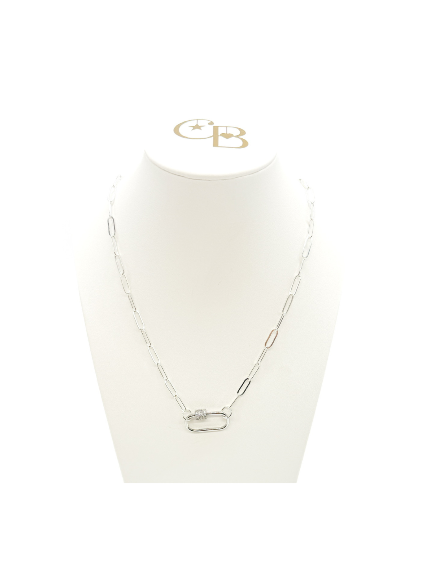 Silver Ashley Necklace w/Gabi Carabiner