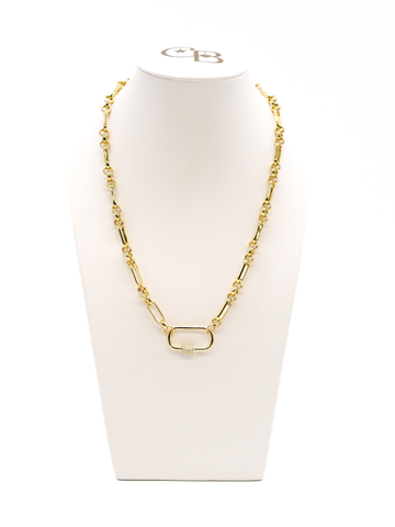 Gold Anna Necklace with Gabi Carabiner|16"