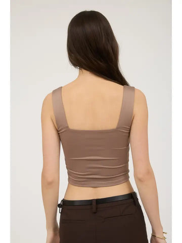 Reversible Cropped Square Neck Tank