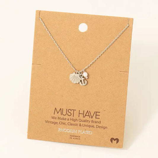 Gold Dipped Sea Charms Chain Necklace