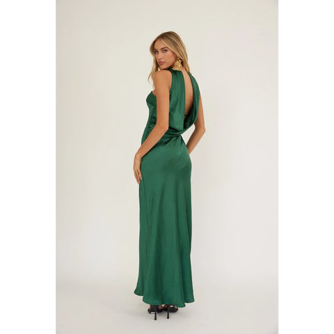Halter Satin Maxi Dress