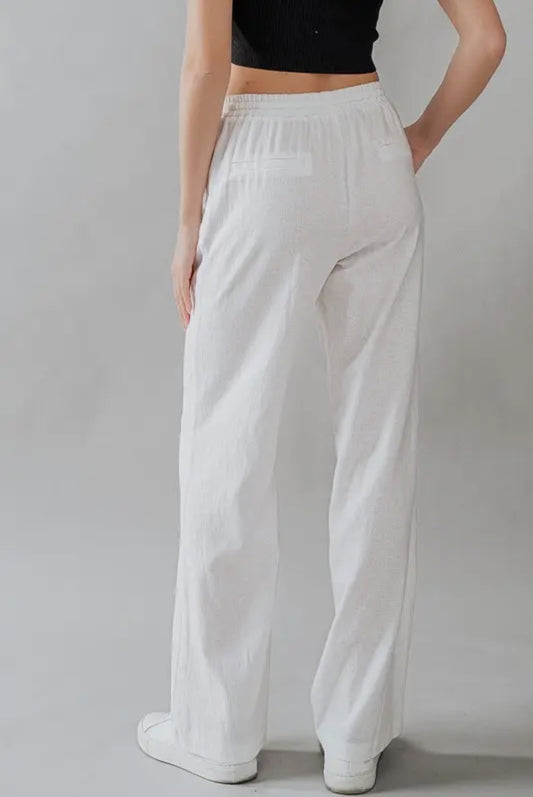 Beaded Linen Pants