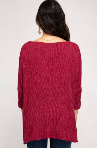 One Size Berry Sweater