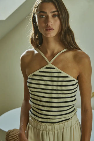 Ribbed Striped Halter