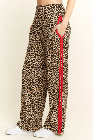 Leopard pants w/Red stripe
