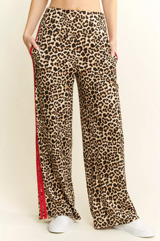 Leopard pants w/Red stripe