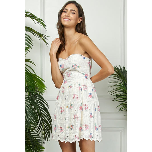 Flower & Lace Mini Dress